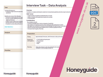 Assistant Deputy Headteacher Interview Task - Data Analysis