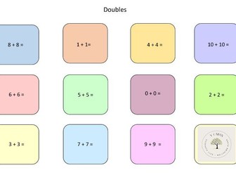 Doubles to 20 board game/mat
