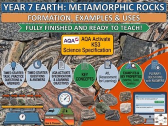 AQA Activate Year 7 Metamorphic Rocks ready to teach lesson