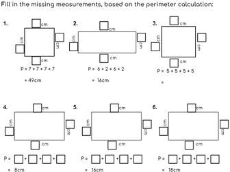 Perimeter of Squares and Rectangles