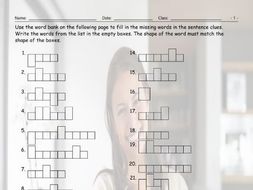 Present Simple Tense Statements Word Shapes