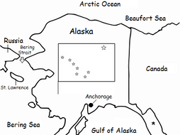 ALASKA - printable handout with map and flag | Teaching Resources