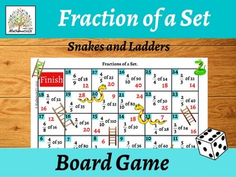 Fractions of a Set  #3 Snakes and Ladders Dice Games.