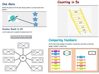 One More and Less, Number Bonds, Number Comparison & Counting in 5s