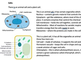 AQA Combined GCSE biology unit 1 notes - cell biology