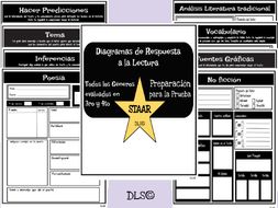 Diagramas de Respuesta a la Lectura / STAAR Reading 3rd and 4th/ TEST-PREP