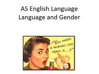 OCR A Level English Language Year 1 - Course Booklet 12 - Language & Gender 1: representation