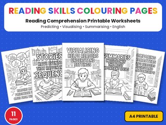 Reading Skills Colouring Pages | Reading Comprehension Printable Colouring Page Worksheets | KS2