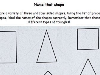 Year 4 Maths - Shape and Space