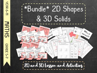 *Bundle* 2D Shapes & 3D Solids - 2D and 3D Lesson and Activity Series
