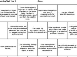 Year 3 2014 National Curriculum Science self assessment child speak