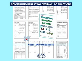 Convert Repeating Decimals to Fractions Workbook