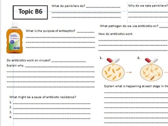 B6 Preventing and Treating Disease Worksheet and Powerpoint