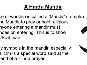 KS3 R.E places of worship information sheets