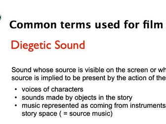 Sound for Moving image - Film sound glossary