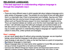 OCR RELIGIOUS STUDIES FULL Philosophy A2 ESSAY PLANS