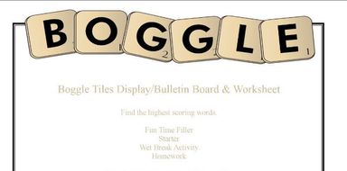 Boggle * Scrabble Tiles * Display / Bulletin Board Activity including a worksheet | Teaching ...