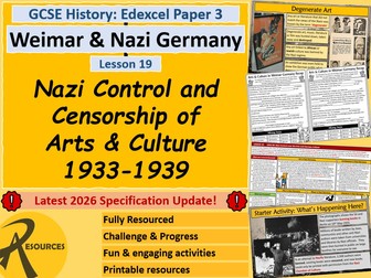 Nazi Censorship of Arts & Culture - Weimar & Nazi Germany - GCSE History Edexcel - Lesson 19