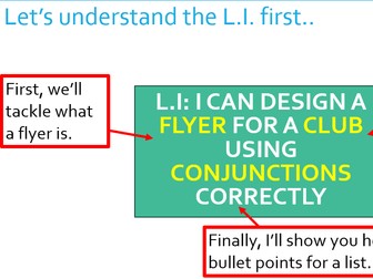 Flyer Design Full Lesson- EL3 Functional Skills. Bullet Points for a list focus.