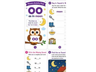 oo (as in book) phonics continuous provision activity pack