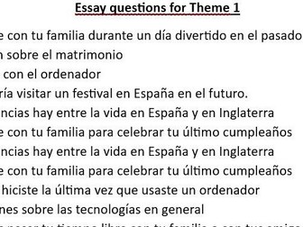 Essay questions theme 1