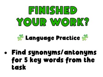 Finished? Extension Activity Posters