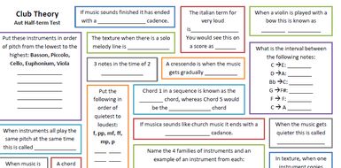 GCSE Theory Key Term Tests
