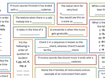 GCSE Theory Key Term Tests