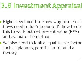 IBDP BusMan - Investment Appraisal SL/HL