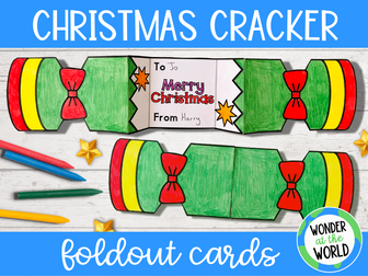 Christmas cracker foldout cards to colour, make and write