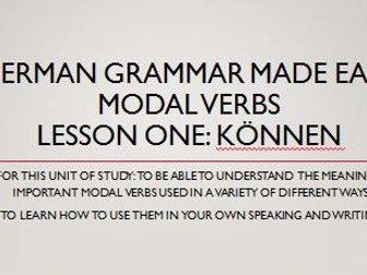 German modal verbs. Complete short lessons. können