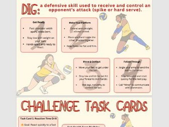Volleyball Skills Task Card Pack