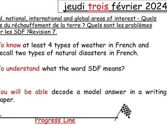 Year 11 French Revision lesson 7