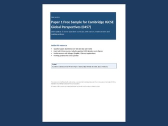FREE Cambridge IGCSE Global Perspectives 0457 Paper 1: E-waste Practice + English/Chinese Support