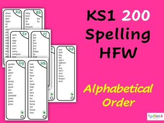 KS1 HFW Spelling List