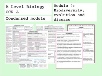 A Level Biology OCR A Module 4 Summary