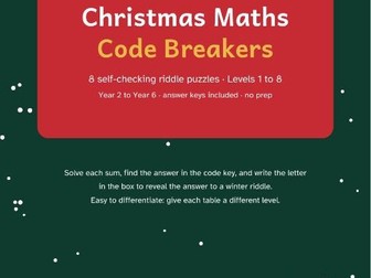 Christmas Maths Code Breakers | 8 Differentiated Riddle Puzzles | KS2 | Answer Keys