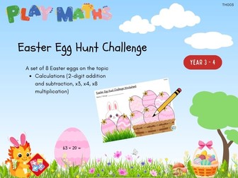 Maths Easter Egg Hunt (Year 3-4) Solo pack
