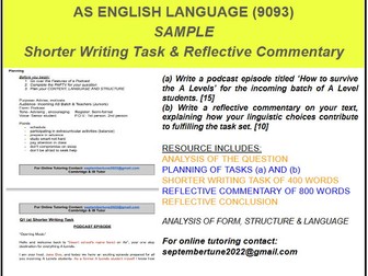 SAMPLE REFLECTIVE COMMENTARY OF PODCAST: CAIE AS ENGLISH LANGUAGE (9093)