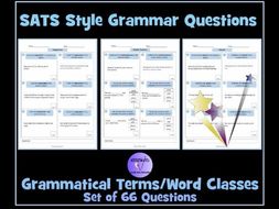 SATS English Grammar Questions : - Grammatical Terms/Word Classes