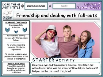 Friendship & Fallouts – PSHE Lesson for KS3 | Resolving Conflict & Building Resilience