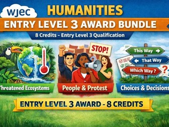 WJEC Entry Pathways Humanities – Entry Level 3 Award Bundle (8 Credits)