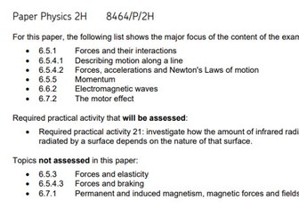 AQA Trilogy Physics Combined P2 revision Higher