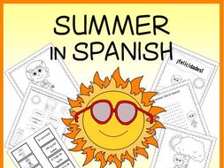 Spanish Summer Vocabulary Sheets, Worksheets, Matching & Bingo Games