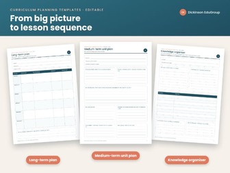 Editable Curriculum Planning Templates