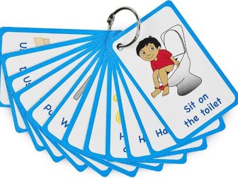My Toilet Routine Cards 12 PECS Flashcards For Visual Aid Special Ed, Speech Delay Non Verbal