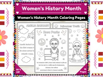 Women’s History Month Coloring Pages Posters : Social Studies Activities