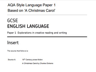 AQA Style Language Paper 1: A Christmas Carol