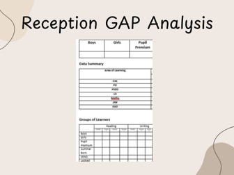 Reception Class GAP Analysis