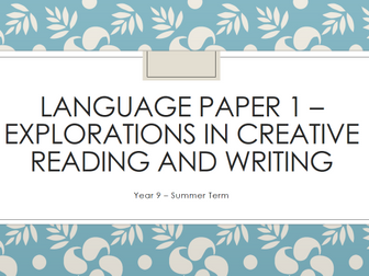 GCSE Language Paper 1: Explorations in Creative Writing